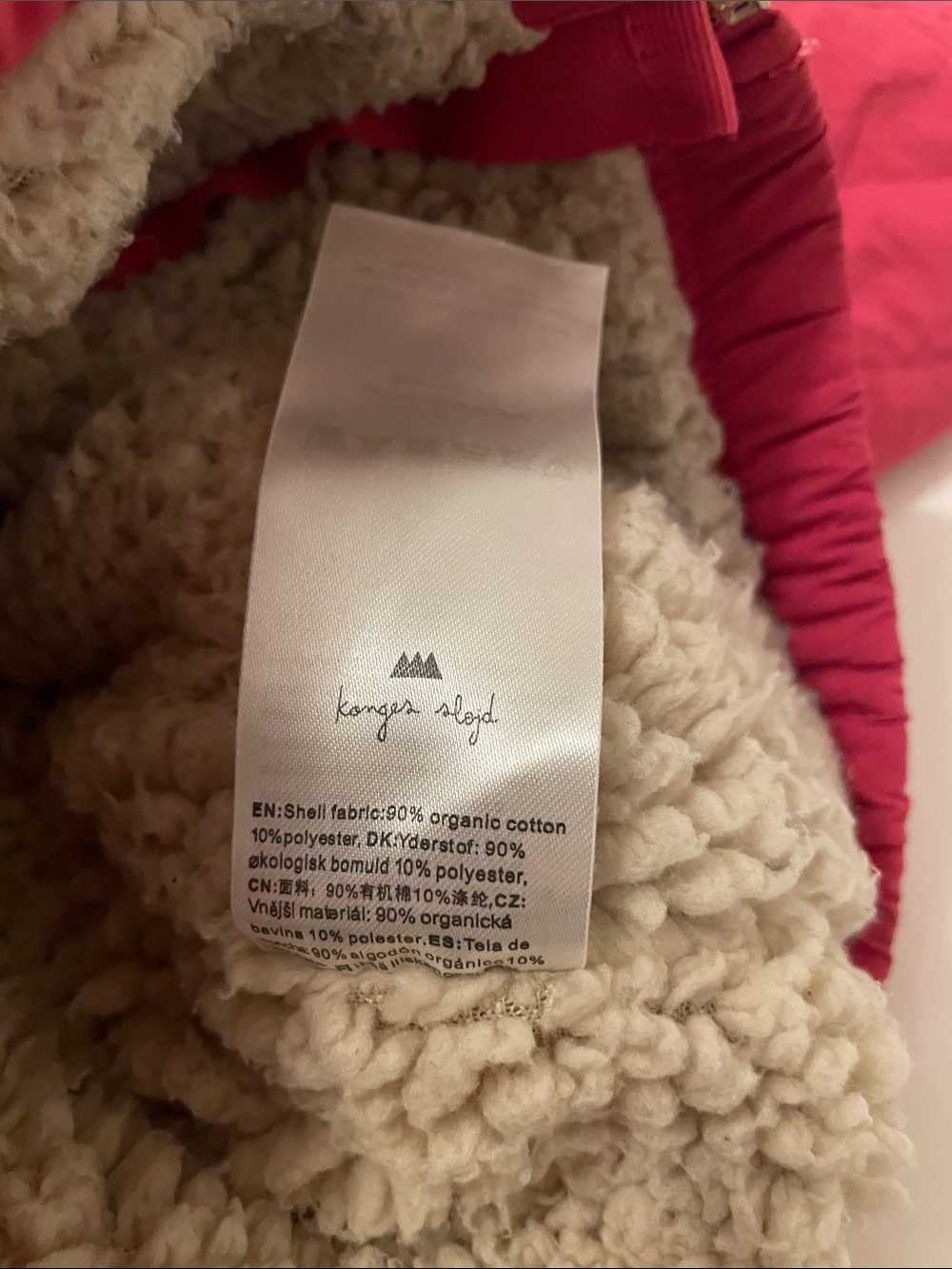 Konges Slojd Girls' Red Quilted Bomber Jacket with Strawberry Patch Size 2 Years - Picture 7 of 9